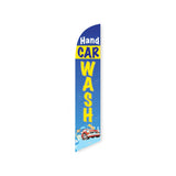 15' Hand Car Wash Feather Flag with custom printed graphics