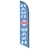 15' Hand Wash Blue Feather Flag with personalized logo