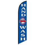 15' Hand Wash Blue Feather Flag with personalized logo