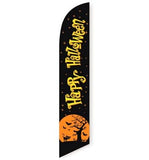 15' Happy Halloween Feather Flag custom printed with company logo