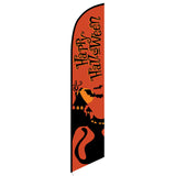 15' Happy Halloween Orange Feather Flag printed in full color