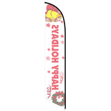 15' Happy Holidays (White) Feather Flag with your custom brand