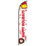 15' Happy Holidays (White) Feather Flag with your custom brand