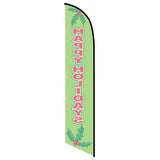 15' Happy Holidays Green Feather Flag printed to your specs