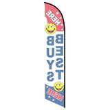 15' Here Best Buys Here Feather Flag with custom printed graphics