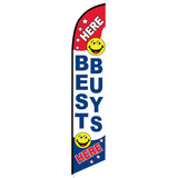 15' Here Best Buys Here Feather Flag with custom printed graphics