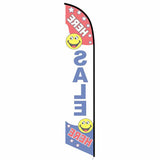 15' Here Sale Here Feather Flag printed in full color