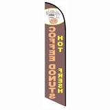15' Hot Coffee Fresh Donuts Feather Flag with your custom branding