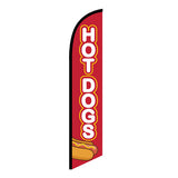 15' Hotdogs Red Feather Flag printed with custom graphics