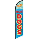 15' Hotdogs Blue Feather Flag with custom printed graphics