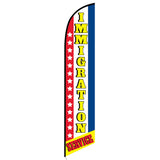 15' Immigration Service Feather Flag printed in full color