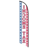 15' Income Tax Feather Flag Patriotic customized with your graphics