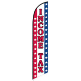 15' Income Tax Feather Flag Patriotic customized with your graphics