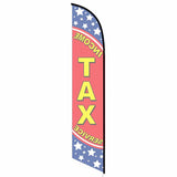 15' Income Tax Service Feather Flag Patriotic printed in full color