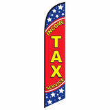 15' Income Tax Service Feather Flag Patriotic printed in full color