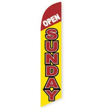 15' Open Sunday Feather Flag with your custom branding