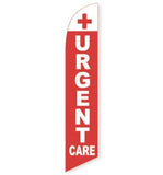 15' Urgent Care (Red) Feather Flag printed with custom graphics