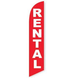 15' Rental (Red) Feather Flag with your custom brand