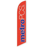 15' MetroPCS Orange Feather Flag printed with custom graphics