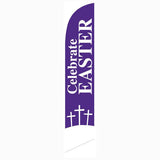 15' Celebrate Easter Feather Flag For Church with custom printed logo