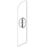 15' Scion (White) Feather Flag printed with custom graphics