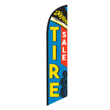 15' Tire Sale Blue Feather Flag custom printed with company logo