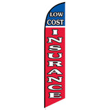 15' Low Cost Insurance Red Feather Flag printed to your specs
