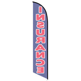 15' Insurance Blue Feather Flag with your custom branding