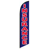 15' Insurance Blue Feather Flag with your custom branding