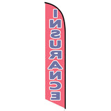 15' Insurance Red Feather Flag printed with custom graphics
