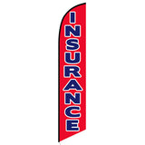 15' Insurance Red Feather Flag printed with custom graphics