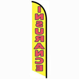 15' Insurance Yellow Feather Flag with custom printed graphics