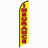 15' Insurance Yellow Feather Flag with custom printed graphics