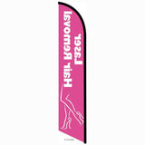 15' Laser Hair Removal Feather Flag customized with your graphics