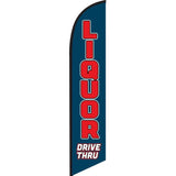 15' Liquor Drive Thru (Dark Blue) Feather Flag personalized with logo