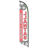 15' Llantas Nuevas Y Usados Feather Flag printed in full color