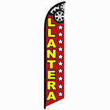15' Llantera Feather Flag custom printed with company logo