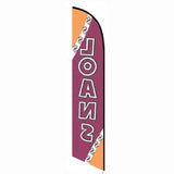 15' Loans Feather Flag with custom printed graphics