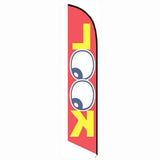 15' Look Feather Flag printed in full color