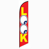 15' Look Feather Flag printed in full color