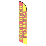 15' Lottery Cold Beer Feather Flag customized with your graphics
