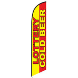 15' Lottery Cold Beer Feather Flag customized with your graphics