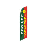 15' Low Cost Insurance Feather Flag with custom printed logo