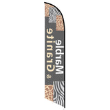 15' Marble Granite Banner Flag printed with custom graphics