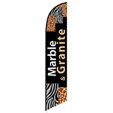 15' Marble Granite Banner Flag printed with custom graphics