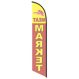 15' Meat Market Feather Flag printed with custom graphics