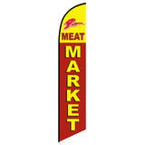 15' Meat Market Feather Flag printed with custom graphics