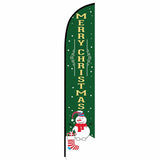 15' Merry Christmas Green Feather Flag with your custom branding