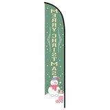 15' Merry Christmas Green Feather Flag with your custom branding