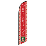 15' Merry Christmas Red Feather Flag printed with custom graphics